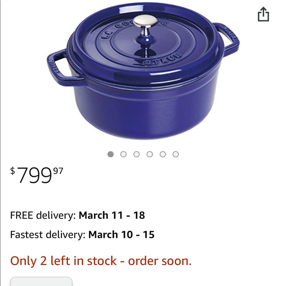 Staub 4qt 24cm cast iron blue - Picture 10 of 11